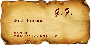Guth Ferenc névjegykártya
