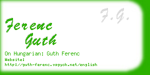 ferenc guth business card